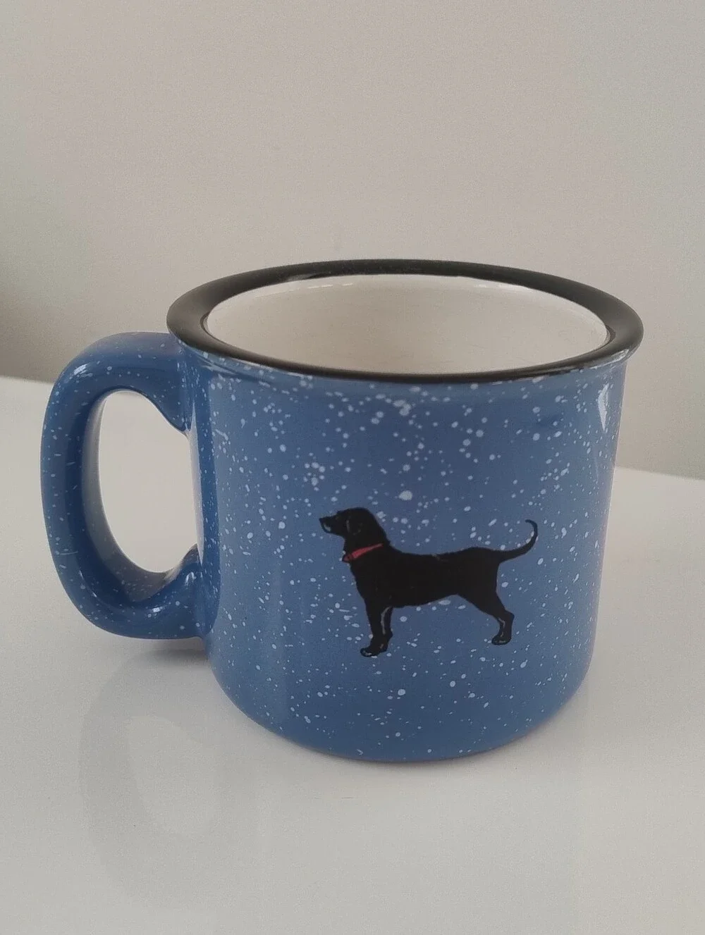 The Black Dog - Blue Speckled Martha's Vineyard Diner Style Mug